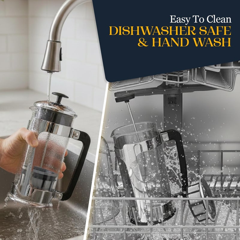 ESPRO P5 French Press Coffee Maker â€“ Patented Double Micro-Filter for Grit Free Brew, Heat-Resistant Thicker Borosilicate Glass Coffee Press â€“ 18 oz - Image 5